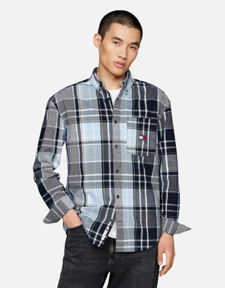 TMJ 2 PLY Brushed Flannel Shirt - Dark Night Navy