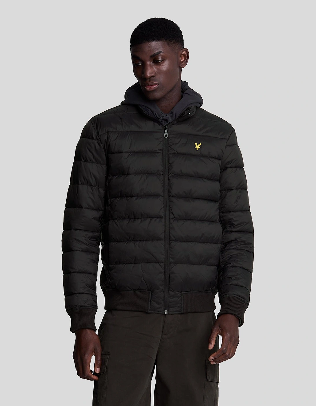 Lyle And Scott Men's Black Funnel Neck Wadded Jacket - : 44/Regular Xxl