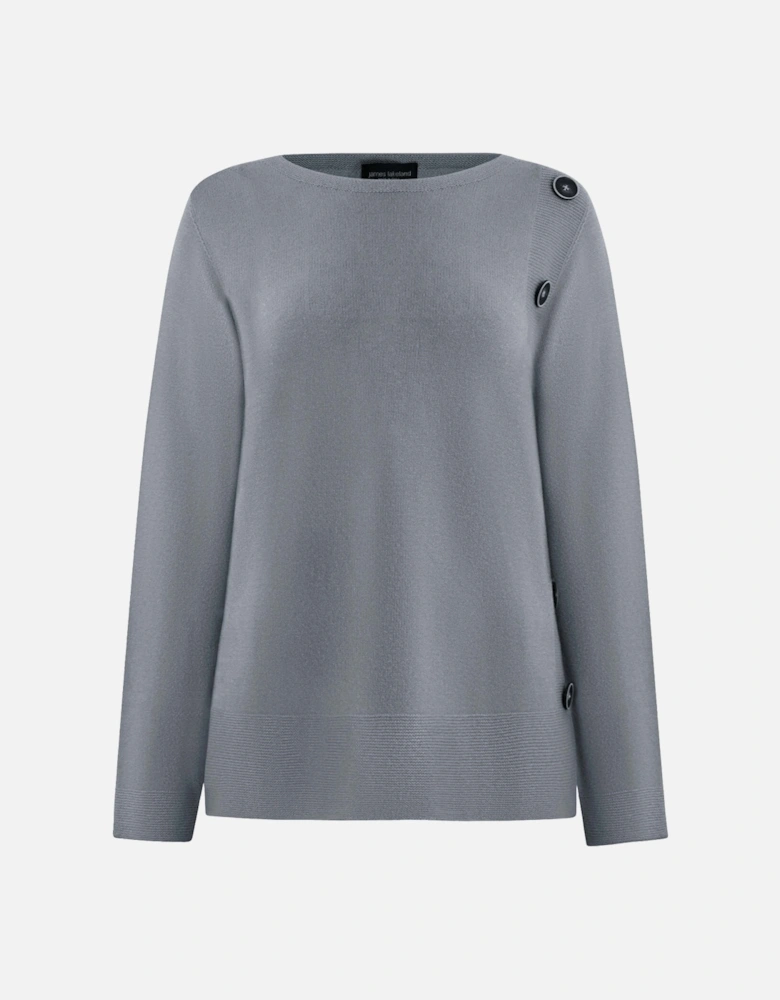 Side Button Grey Jumper