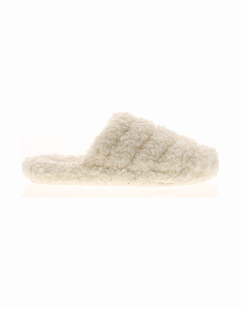 Womens Slippers Mule Borg Luvdey beige UK Size