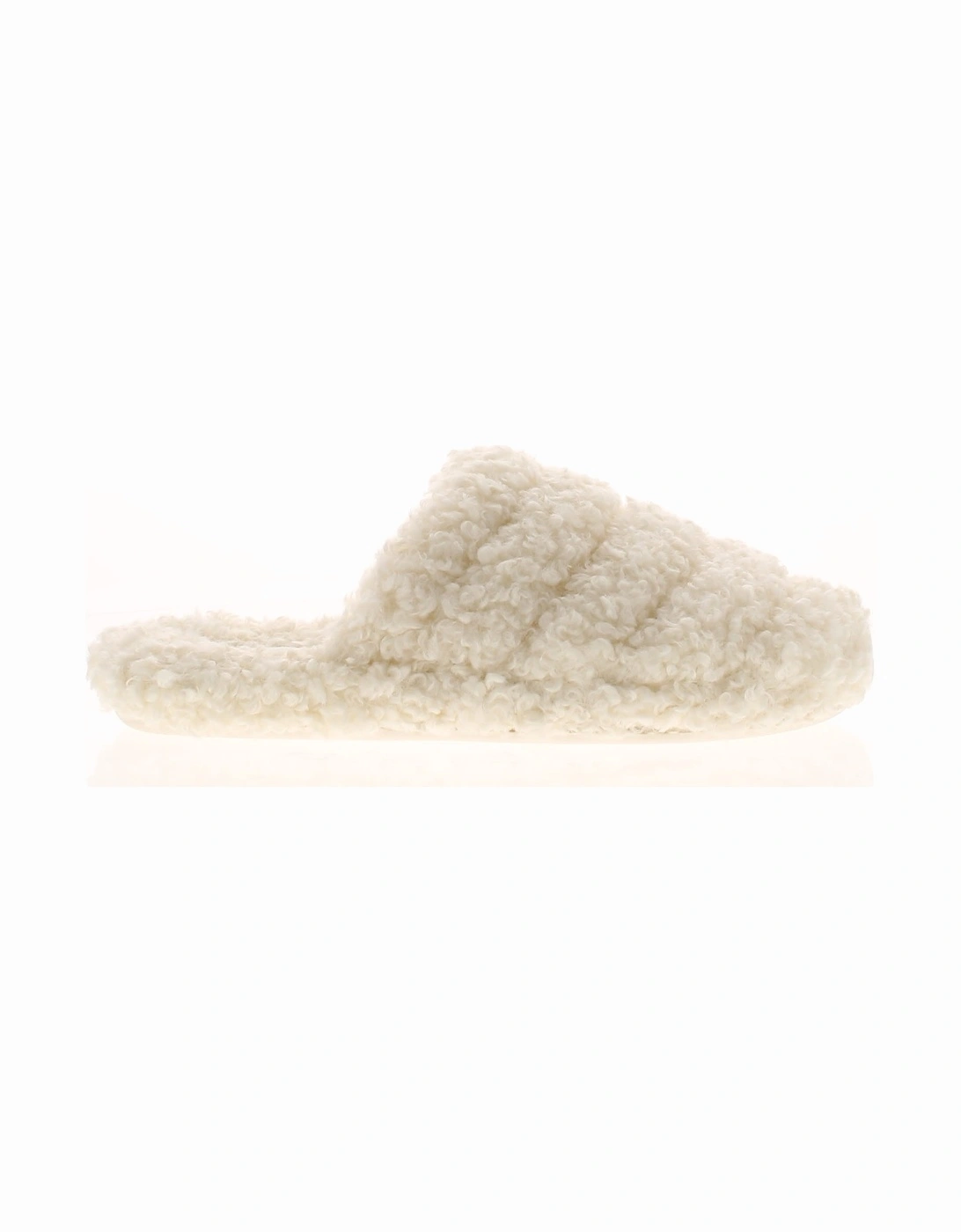 Womens Slippers Mule Borg Luvdey beige UK Size