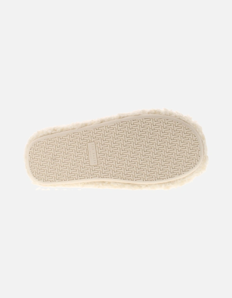 Womens Slippers Mule Borg Luvdey beige UK Size