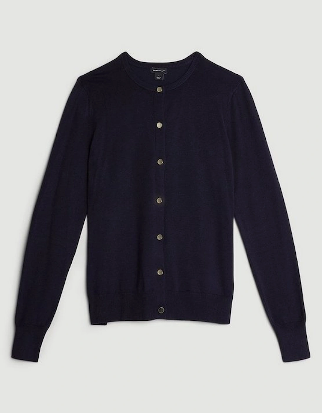 Viscose Blend Knitted Crew Neck Cardigan