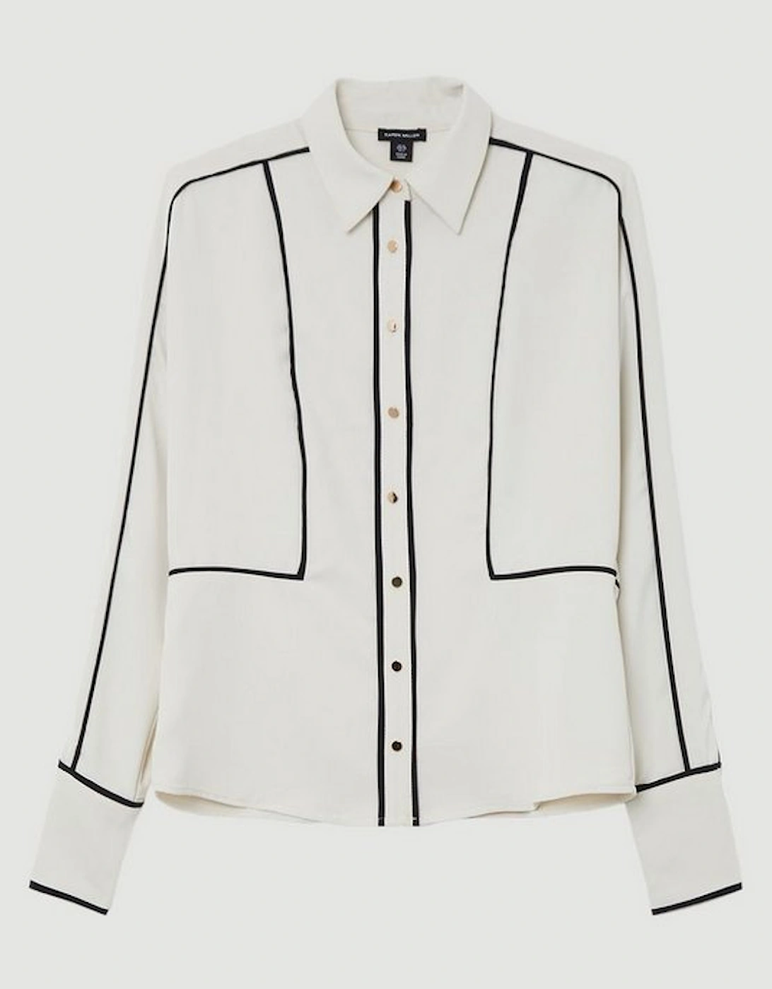 Twill Contrast Piping Woven Shirt