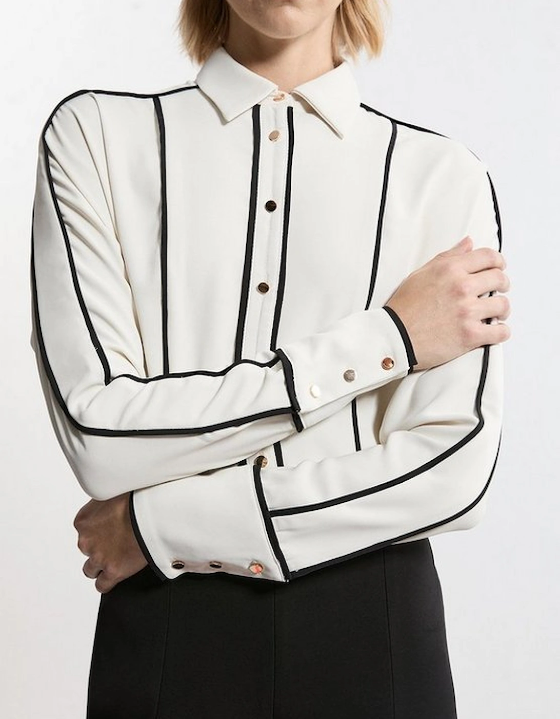 Twill Contrast Piping Woven Shirt