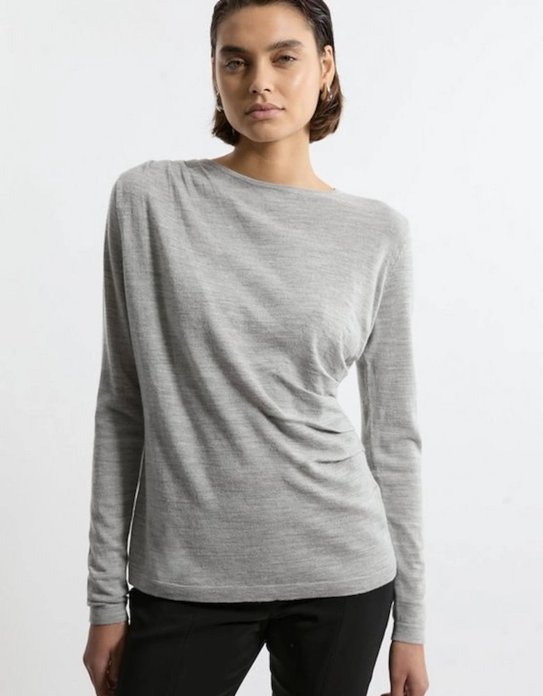 Premium Yarn Collection Extra Fine Merino Wool Draped Sweater