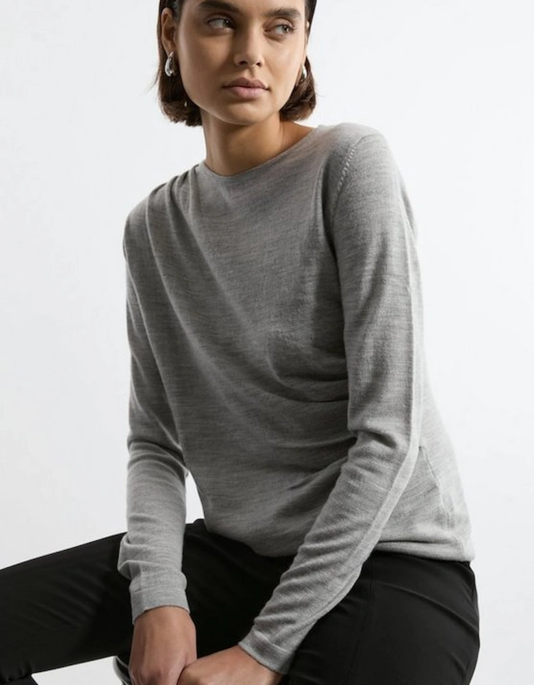 Premium Yarn Collection Extra Fine Merino Wool Draped Sweater