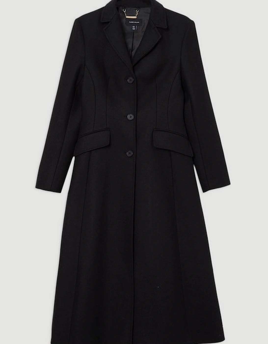 Premium Italian Manteco Wool Full Skirted Tailored Midaxi Coat