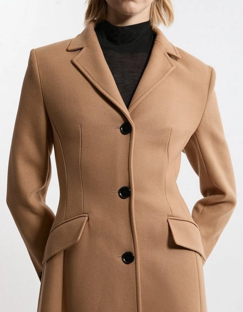 Premium Italian Manteco Wool Full Skirted Tailored Midaxi Coat