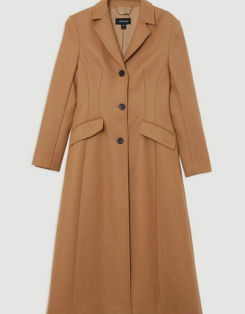 Premium Italian Manteco Wool Full Skirted Tailored Midaxi Coat