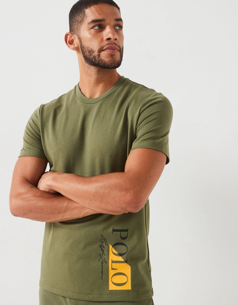 Side Logo Loungewear T-shirt - Green