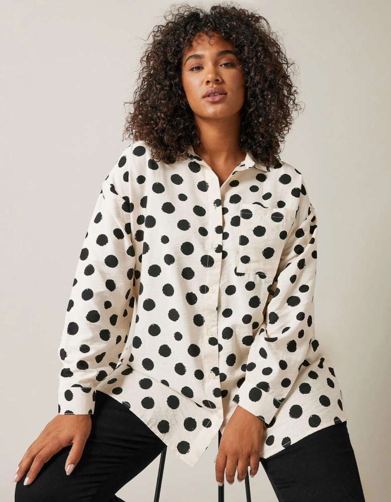 Oversized Spot Print Shirt