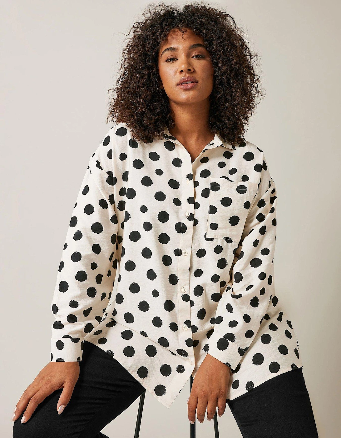 Oversized Spot Print Shirt, 2 of 1