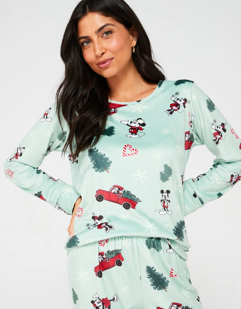 Ladies Mickey Mouse Velour Pyjama Set