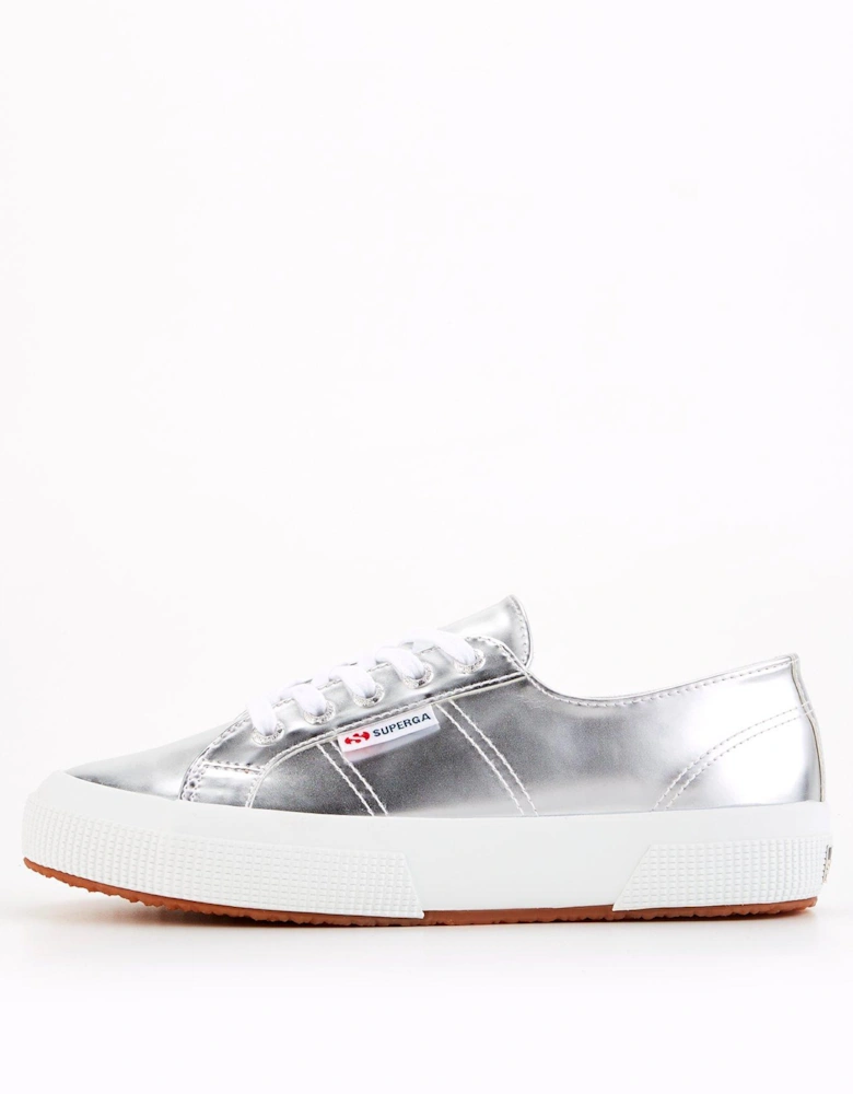 2750 Mirror Faux Leather Plimsolls - Silver