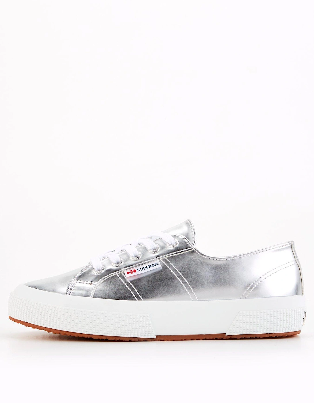 2750 Mirror Faux Leather Plimsolls - Silver, 8 of 7