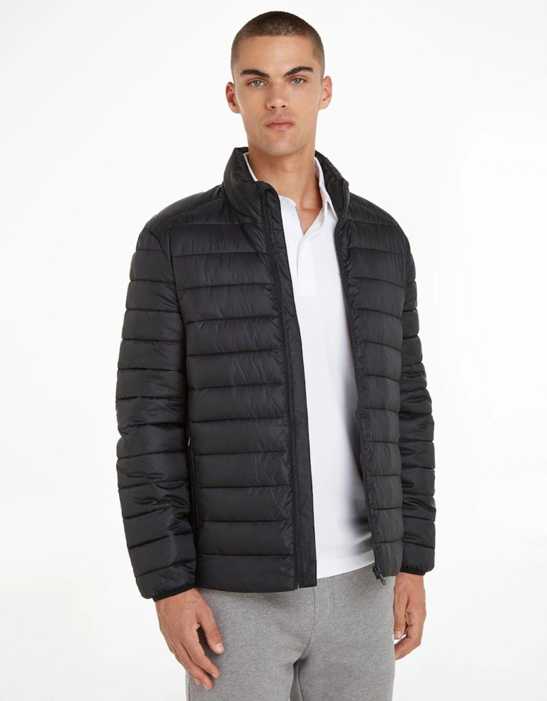 Side Logo Padded Jacket - Black