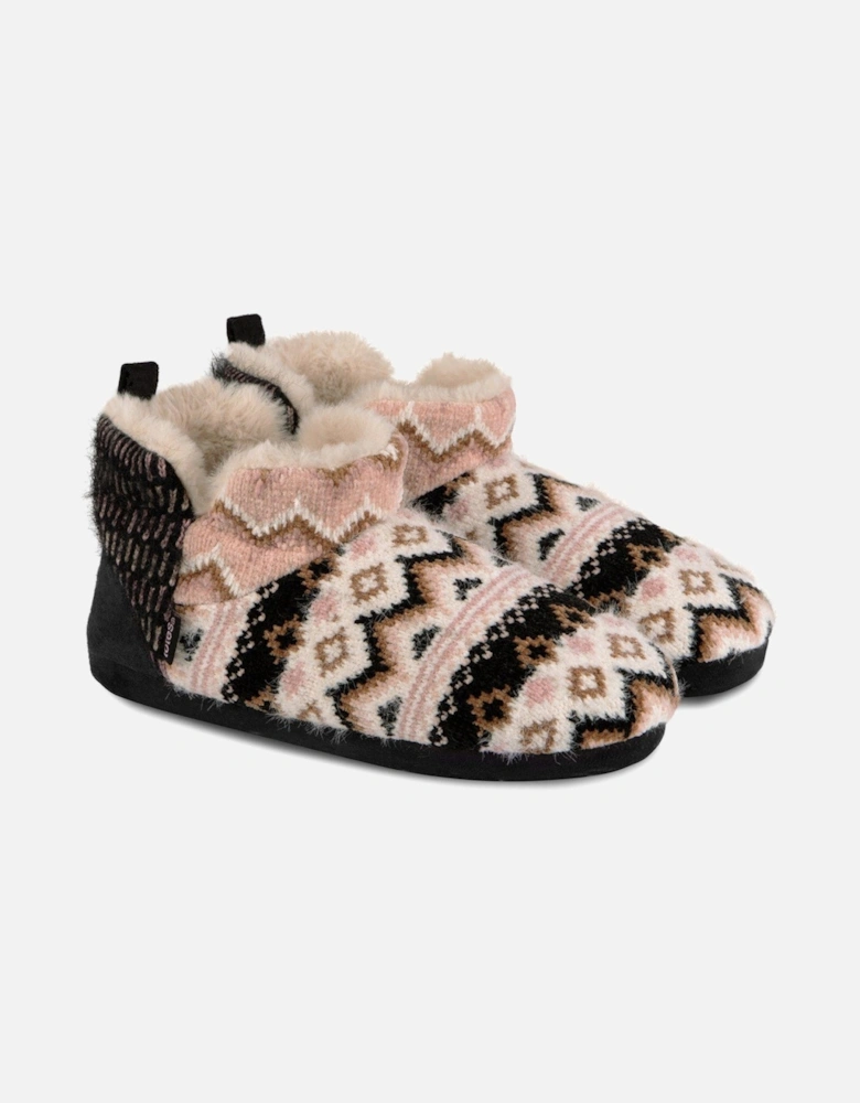 Patchwork Fairisle Short Boot Slippers - Multi