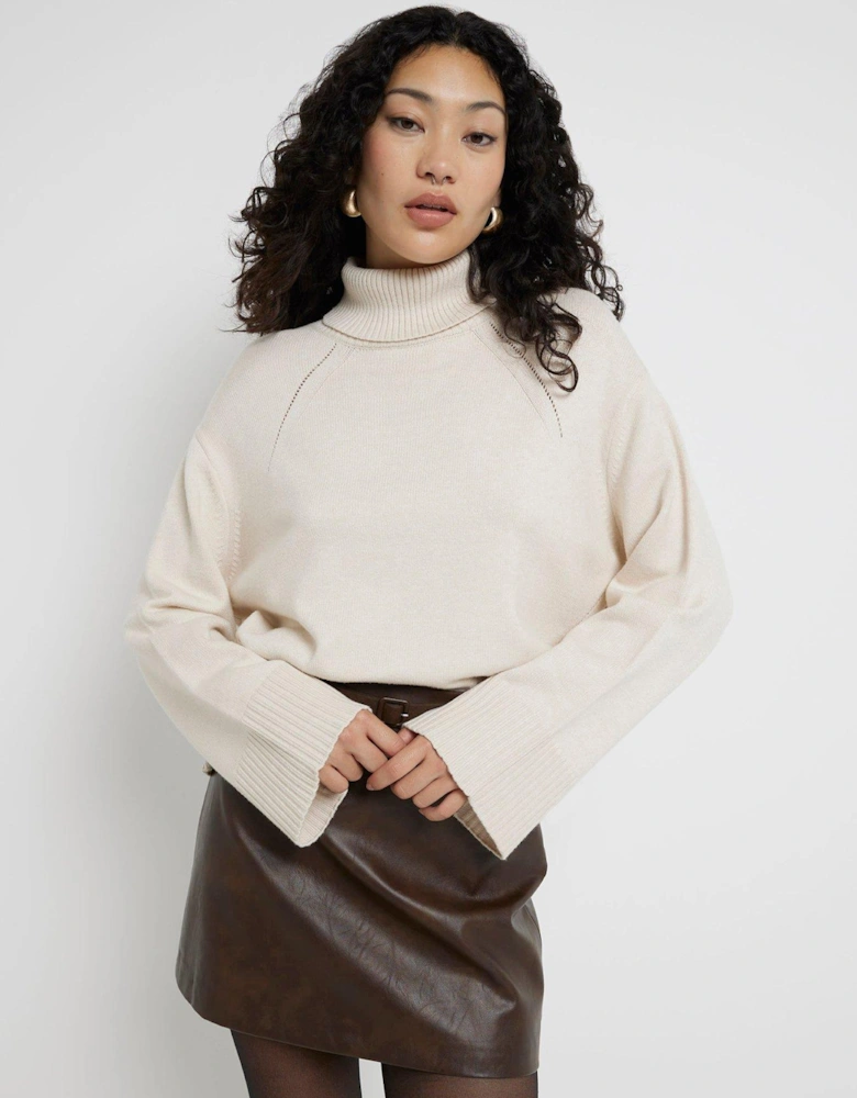 High Neck Jumper - Cream