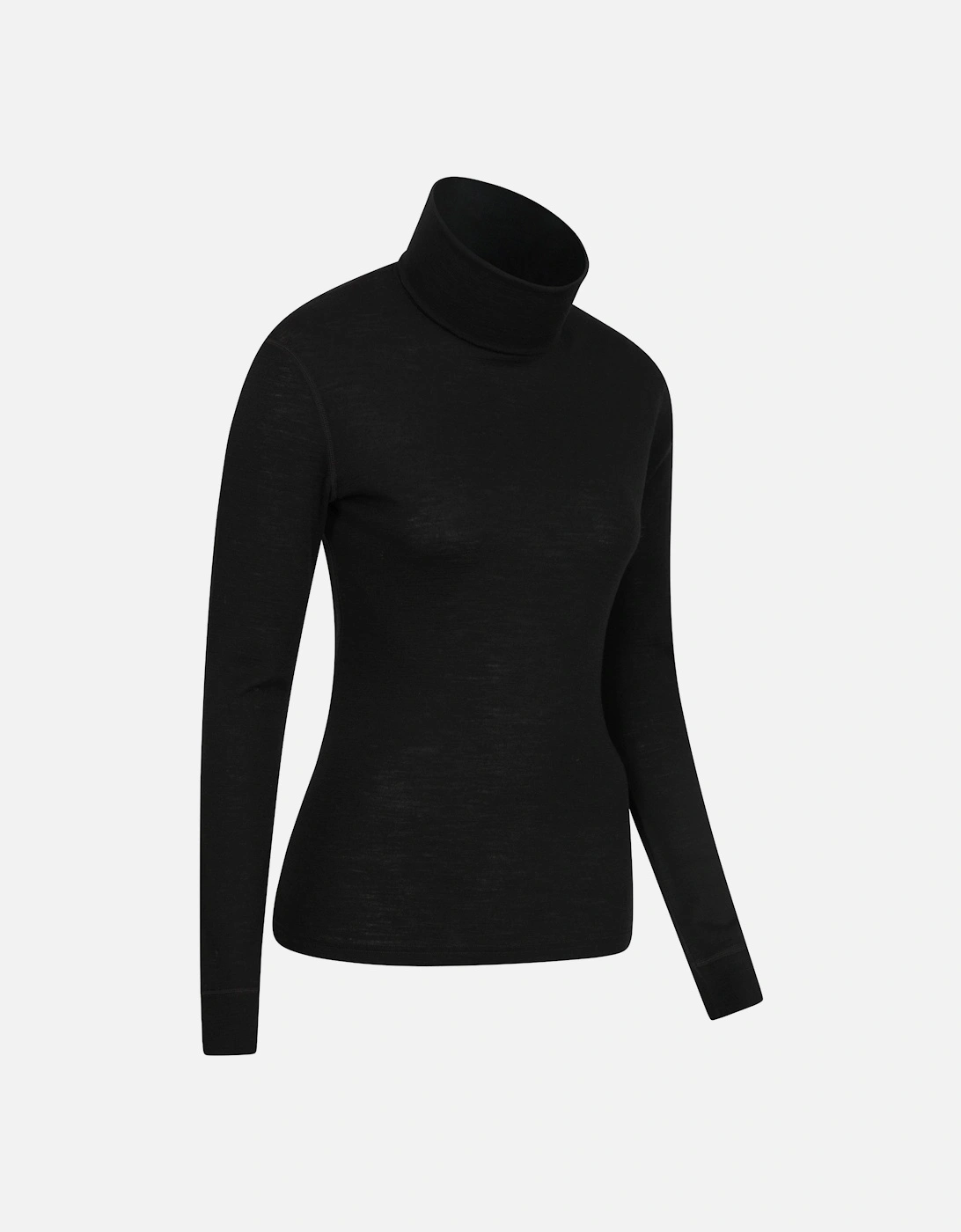 Womens/Ladies Merino Wool Roll Neck Base Layer Top