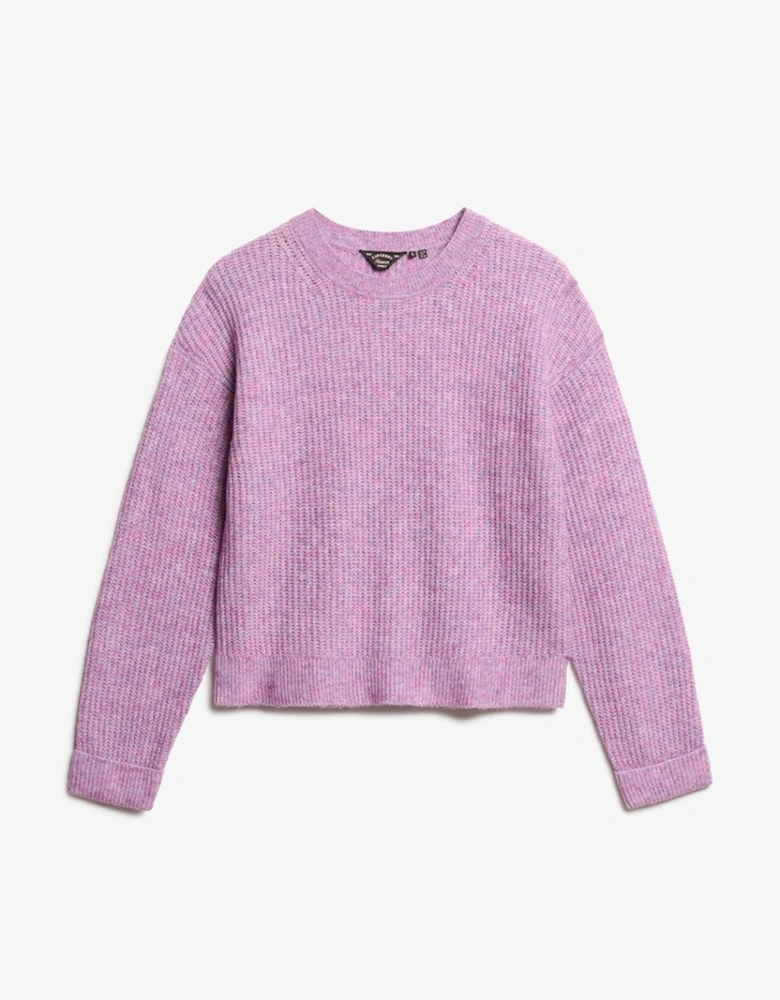 Women's Brushed Crew Neck Jumper Lilac Pink Twist