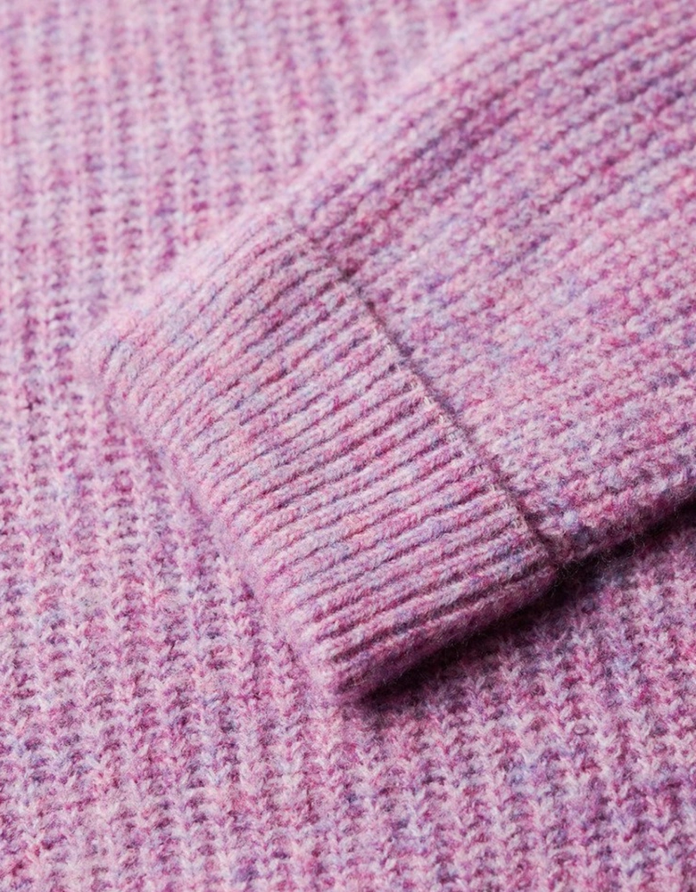 Women's Brushed Crew Neck Jumper Lilac Pink Twist