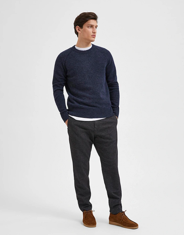 Homme Rai Long Sleeve Knit Crew Neck Pullover Sky Captain