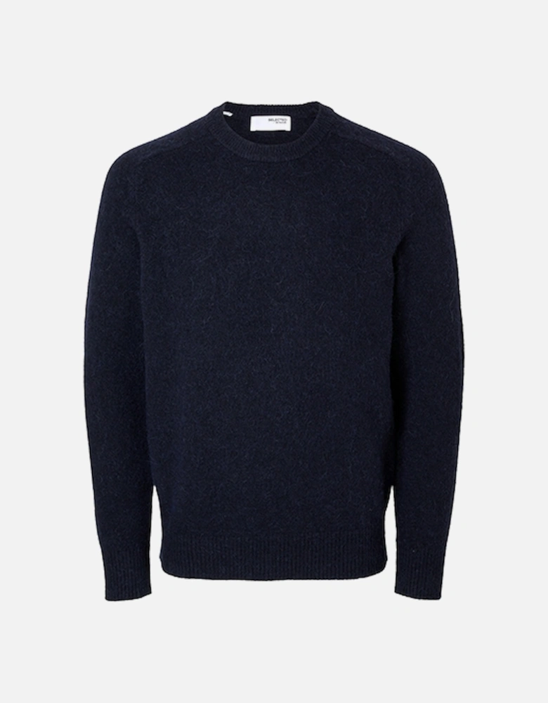 Homme Rai Long Sleeve Knit Crew Neck Pullover Sky Captain