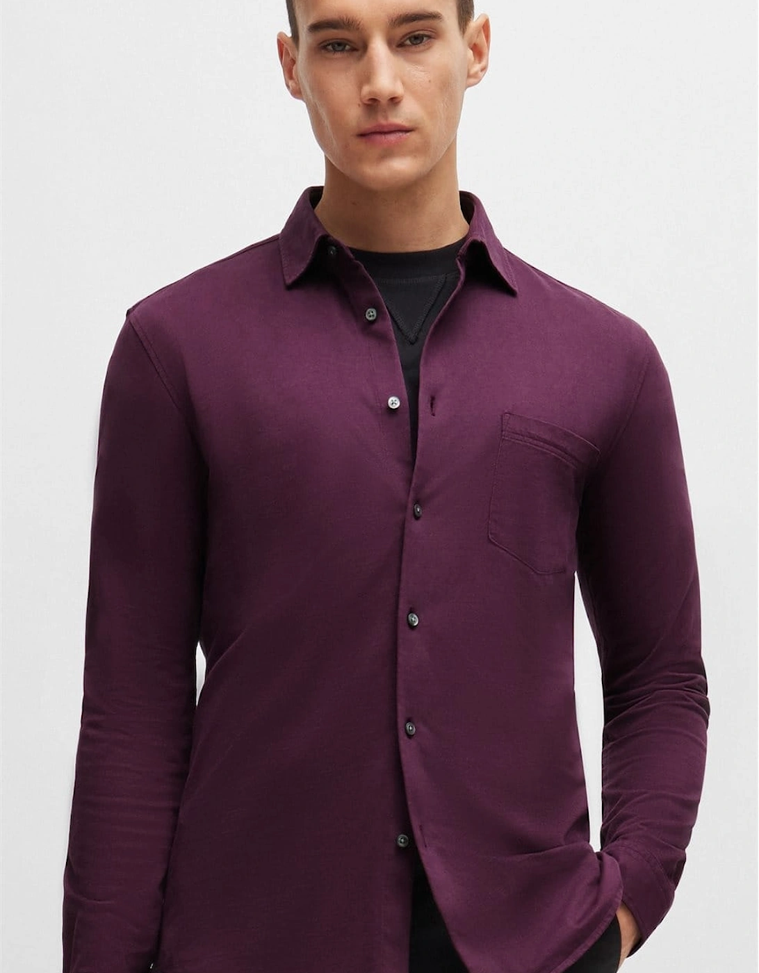 Garment-Dyed Slim-Fit Shirt