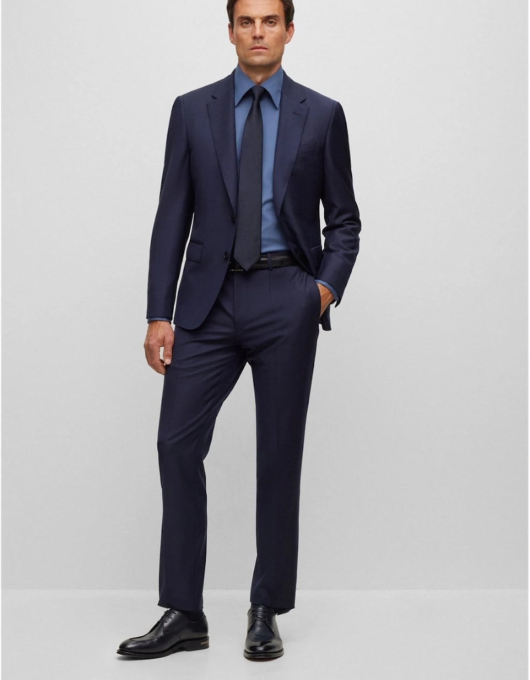 BOSS Mens Single-Breasted Blazer Jacket - Navy - Size: 38