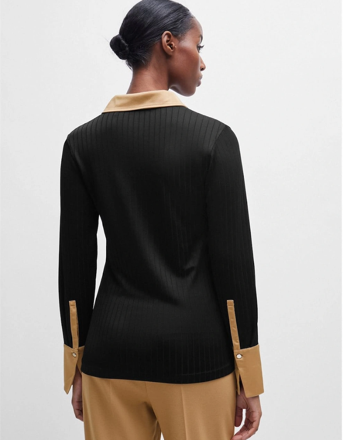 Elanty Ribbed Long-Sleeve Blouse