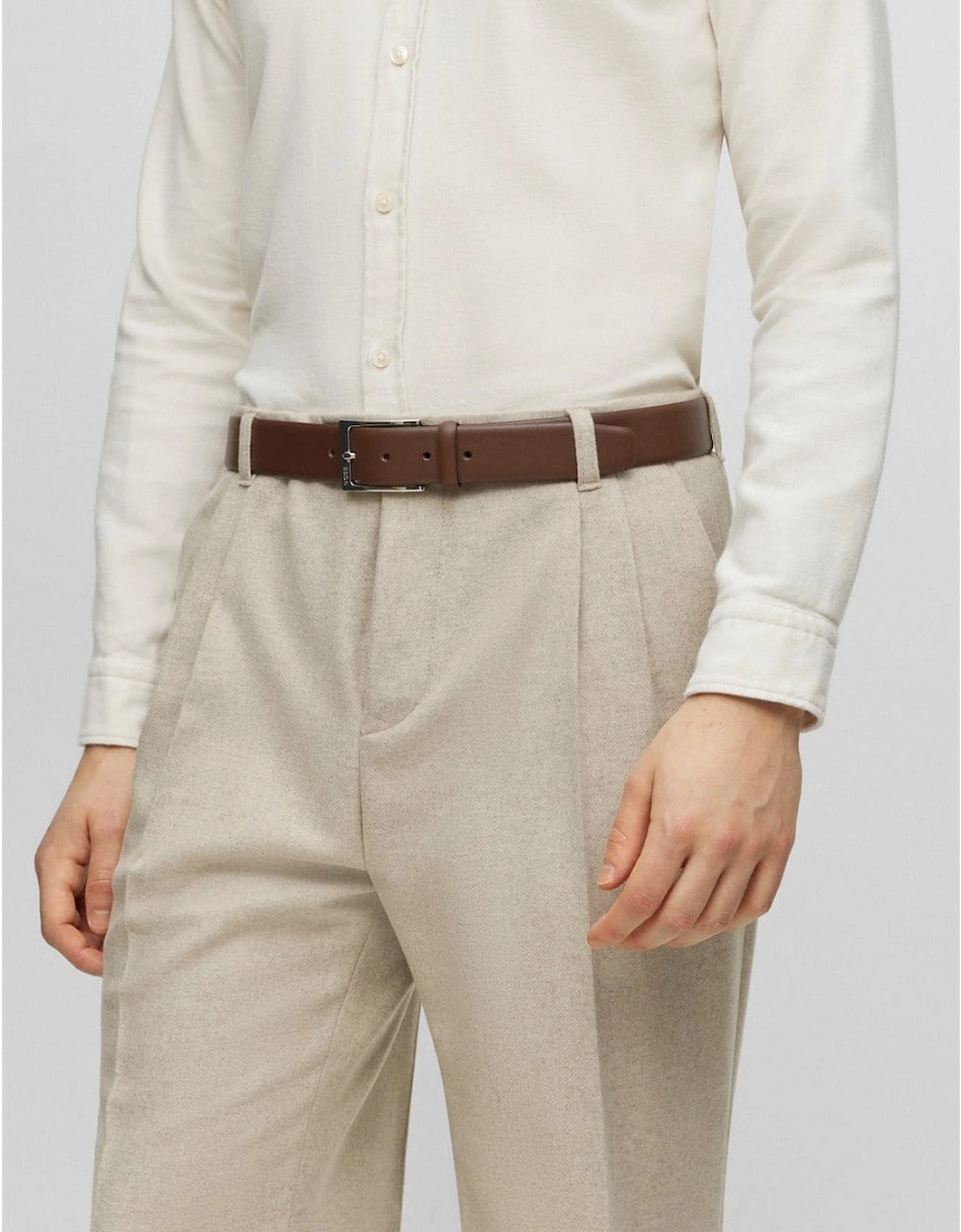 Hugo Boss Men's Brown Evan Leather Belt - : 38 Inch