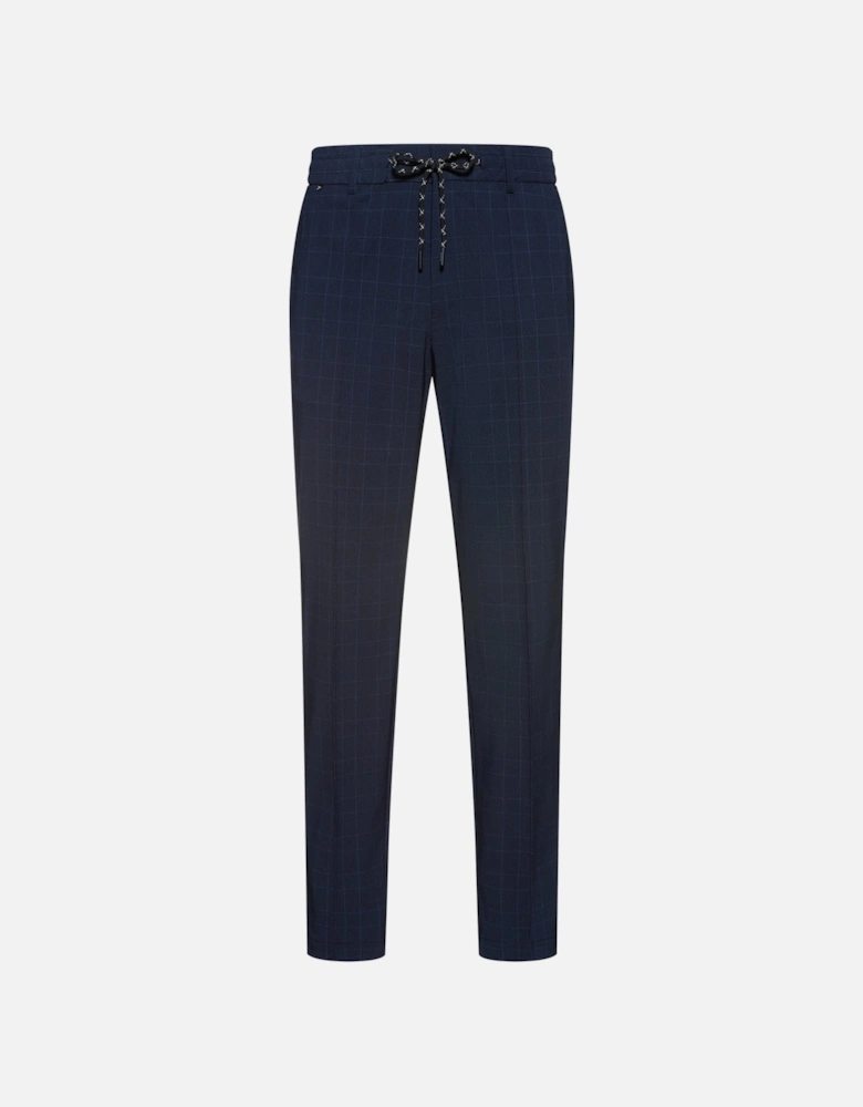 P-Perin Checked Mid-Rise Tapered Trousers