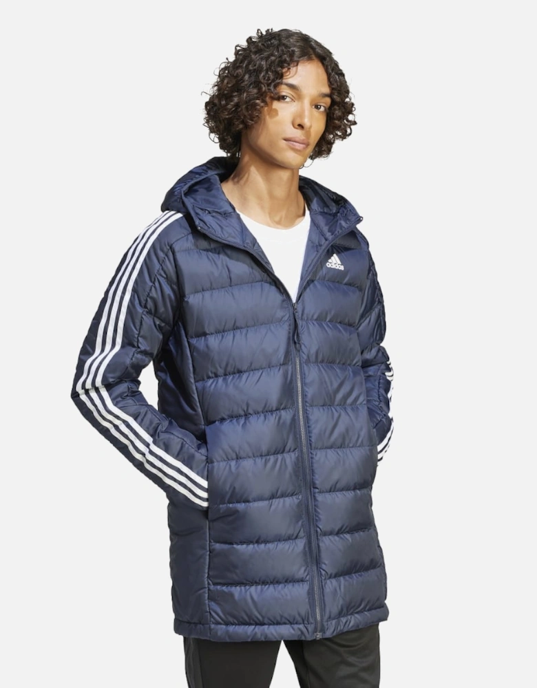 Essentials 3-Stripes Light Down Hooded Jacket