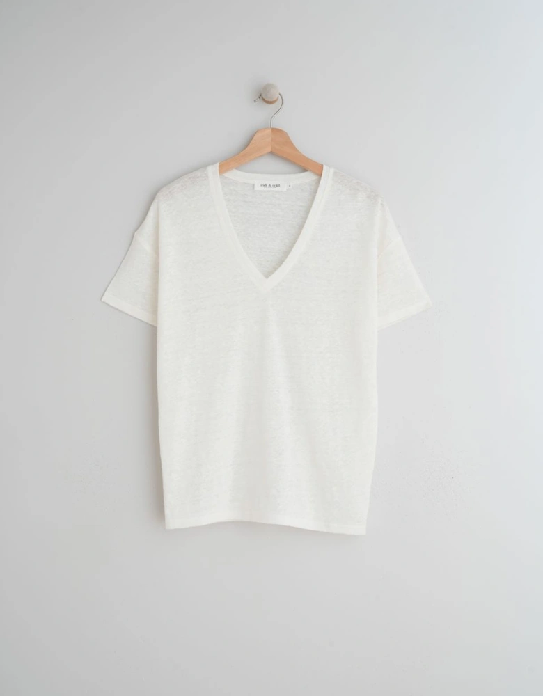 Basic V Neck TShirt - Ivory