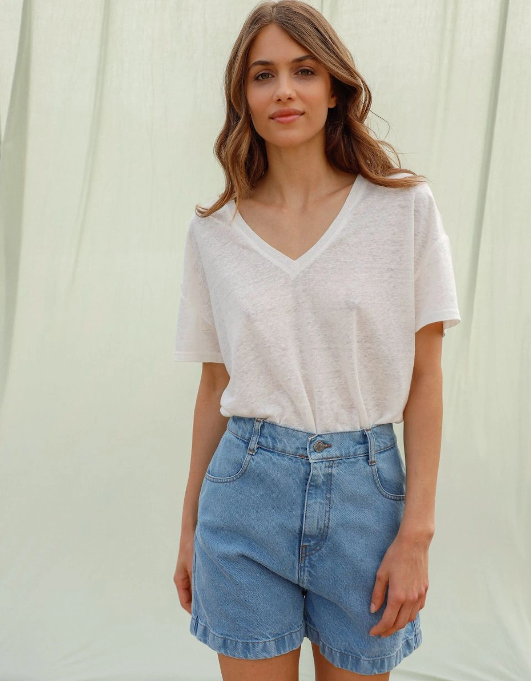 Basic V Neck TShirt - Ivory, 4 of 3
