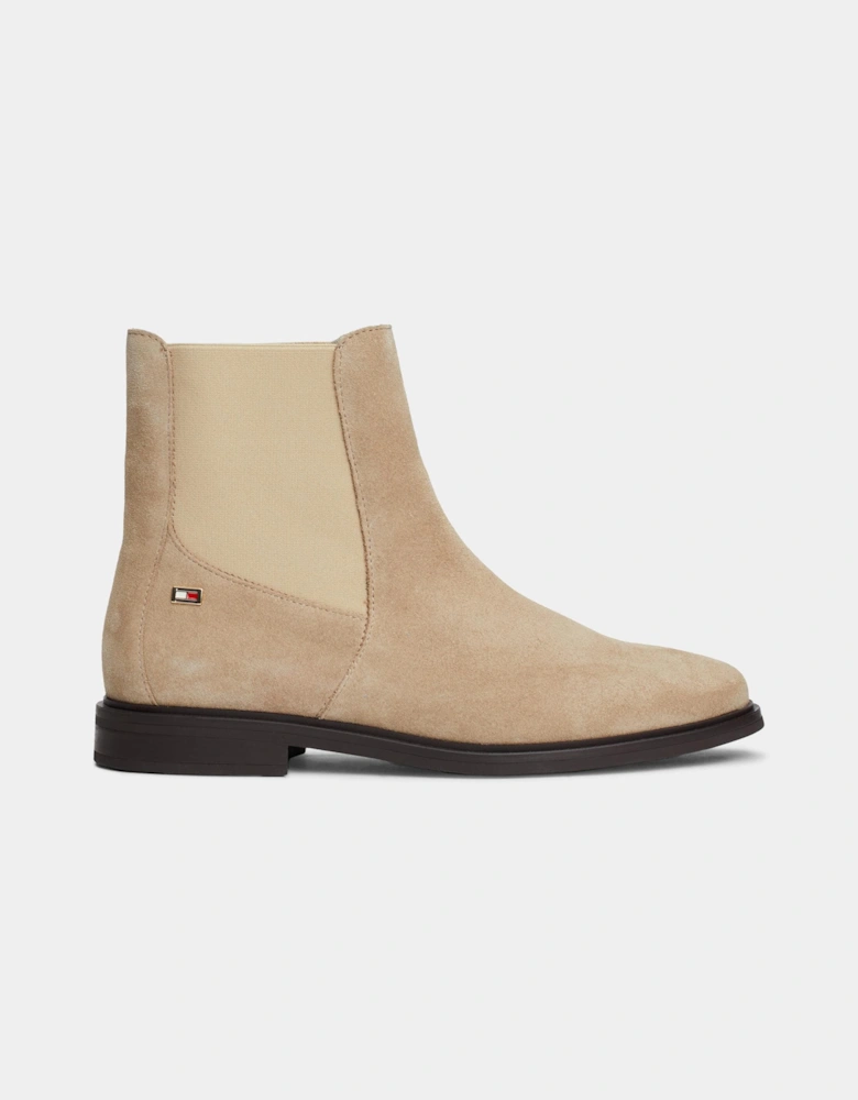 Flag Low-Heel Suede Womens Chelsea Boots