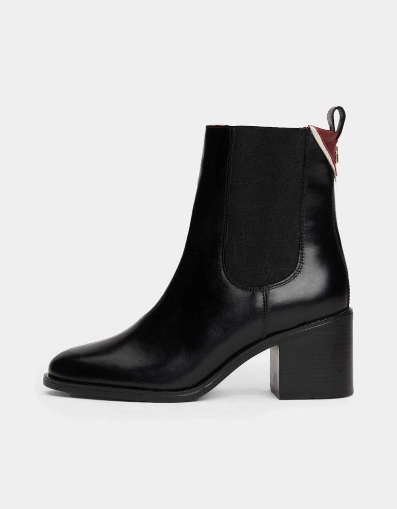 Premium Leather Mid-Heel Womens Booties