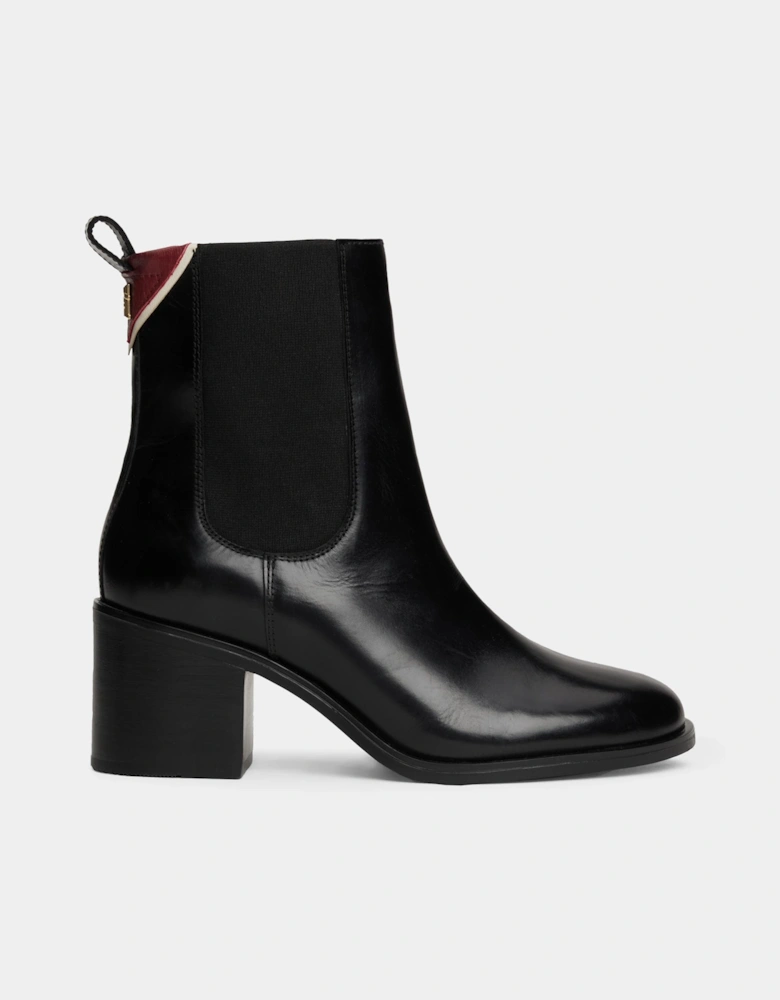 Premium Leather Mid-Heel Womens Booties