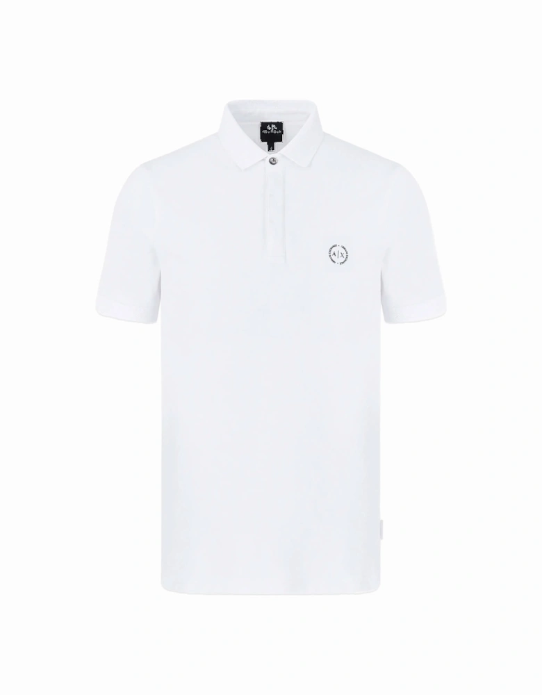 8NZF91 Textured Collar Polo - White