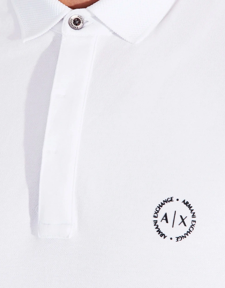 8NZF91 Textured Collar Polo - White