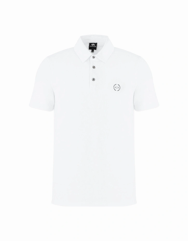 Small Chest Logo Stretch Polo - White