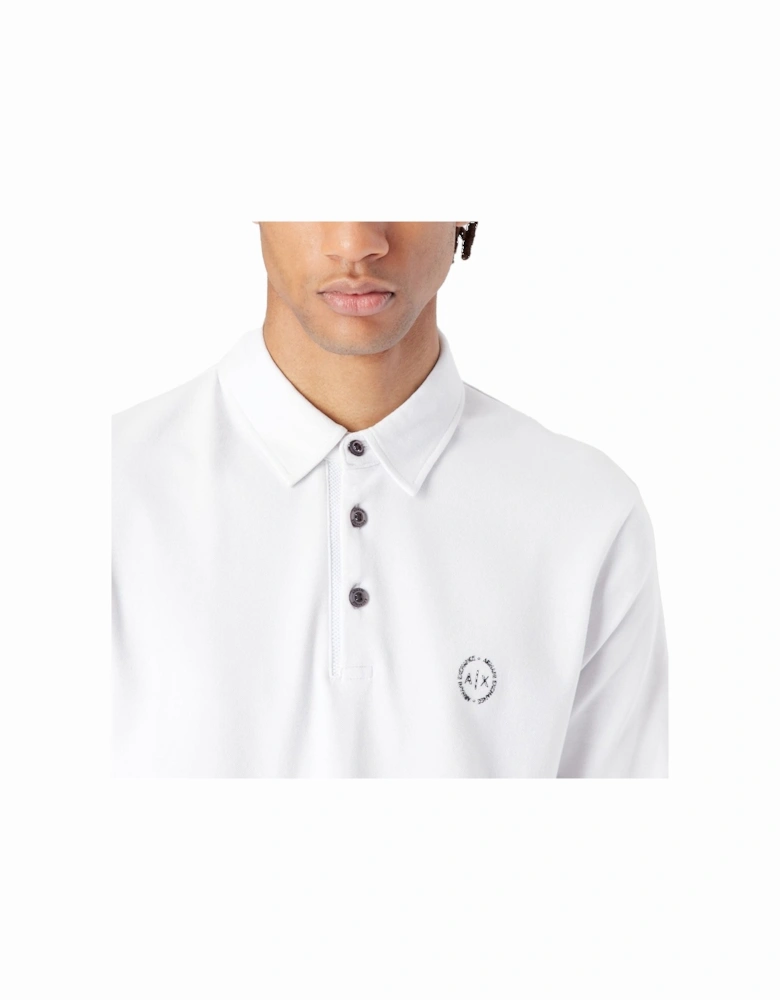 Small Chest Logo Stretch Polo - White