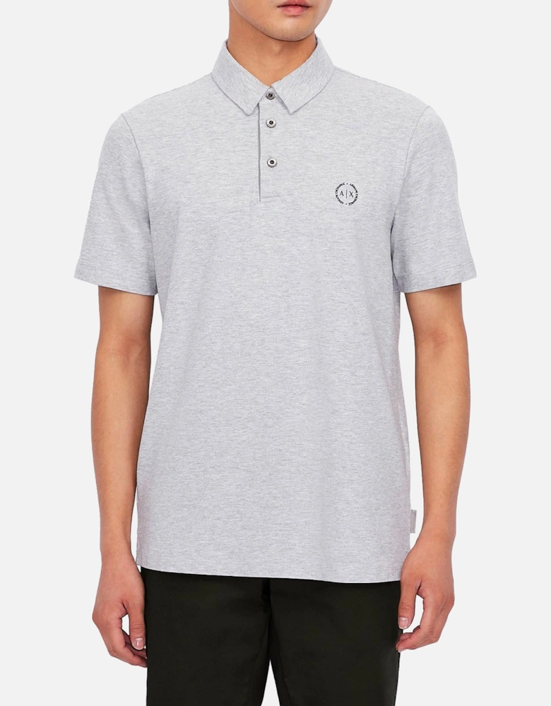 Small Chest Logo Stretch Polo - Grey Marl