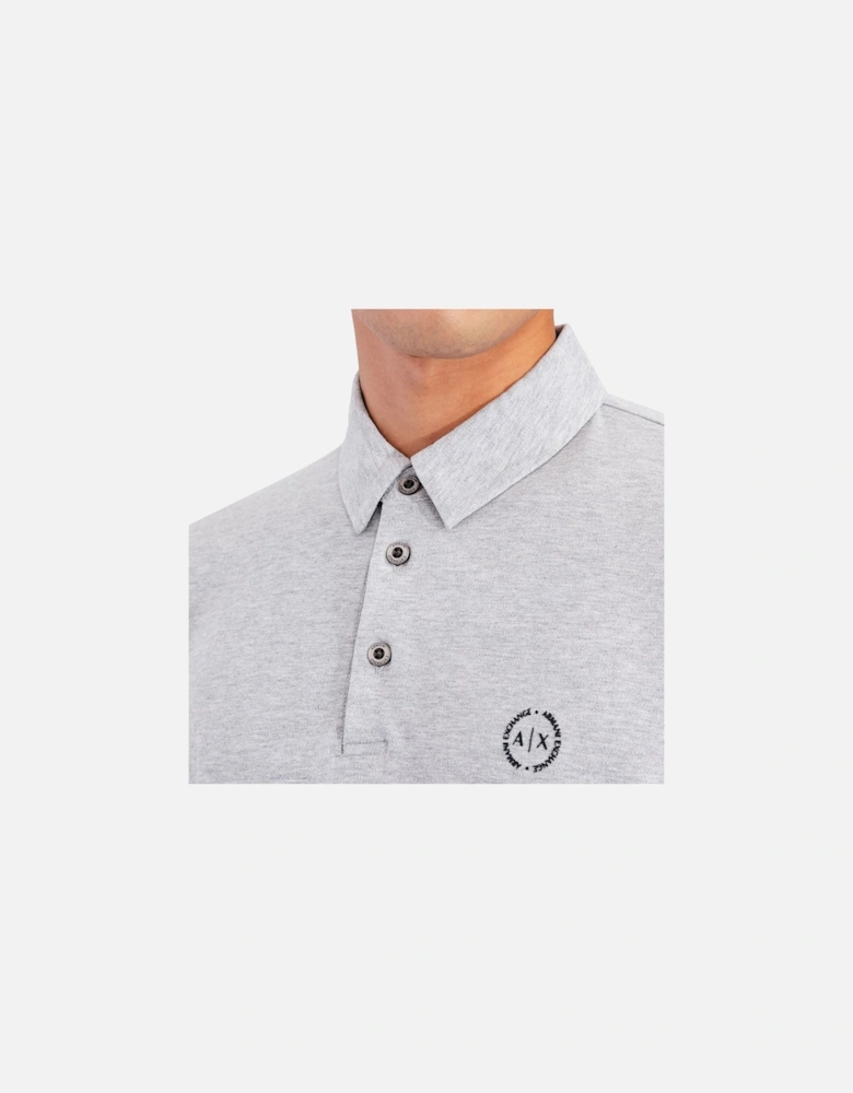 Small Chest Logo Stretch Polo - Grey Marl