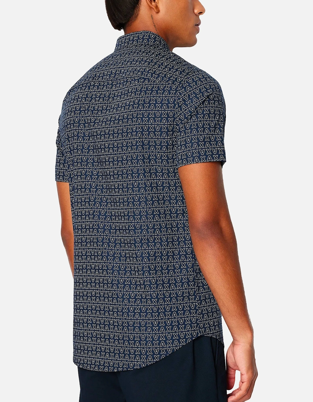 6RZC04 AX Print SS Shirt - Navy