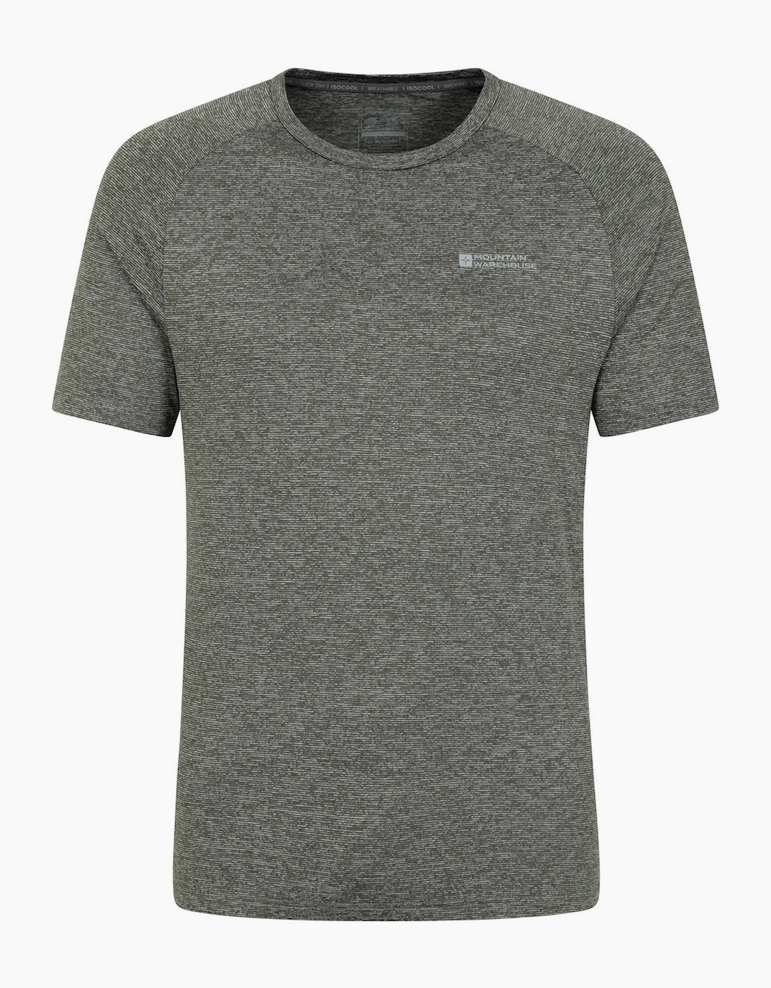 Mountain Warehouse Men's Green Agra Striped Isocool T-Shirt - Size: 42