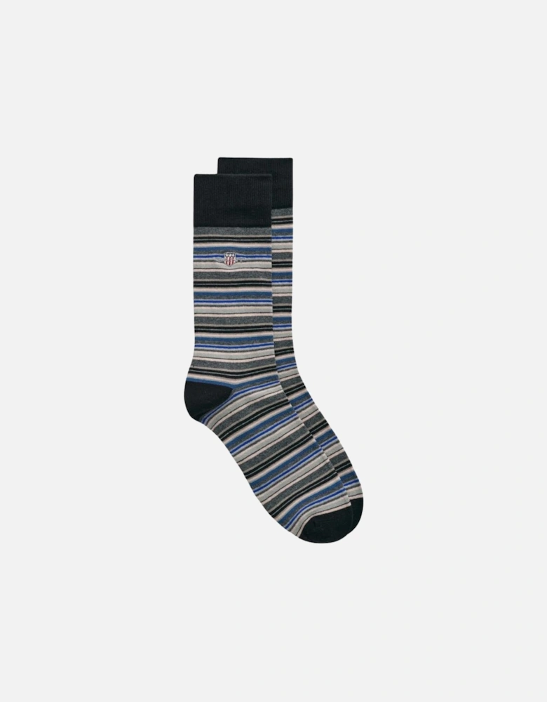 Shield Multistripe Socks - Black