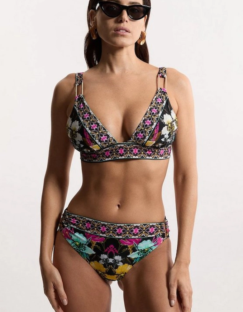 Mirror Print Plunge Bikini Top