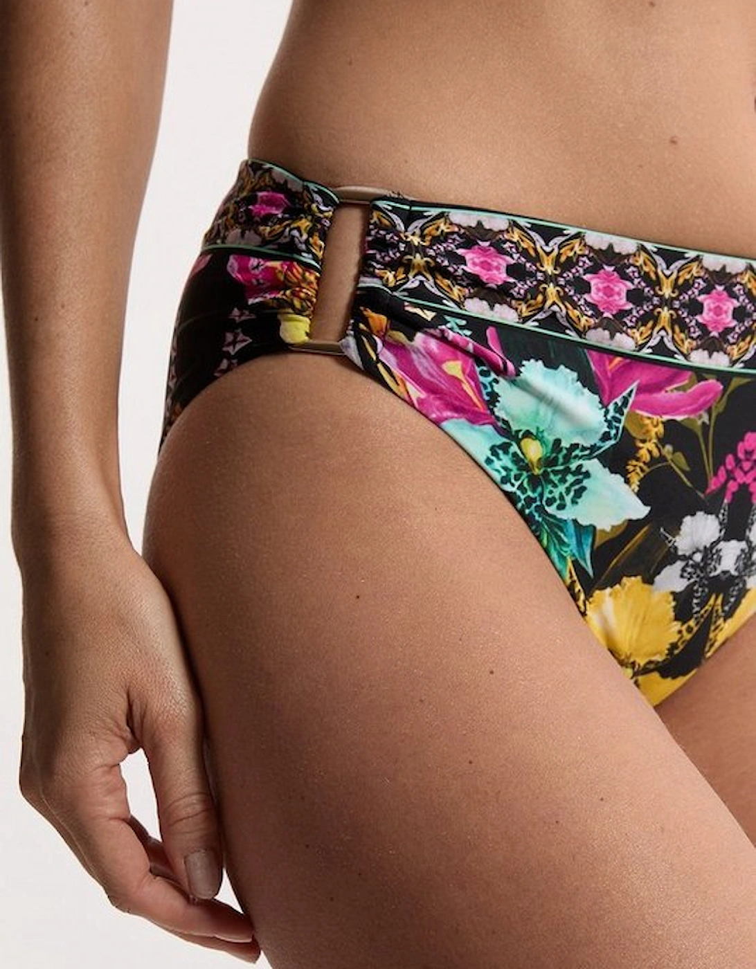 Mirror Print Plunge Bikini Bottoms